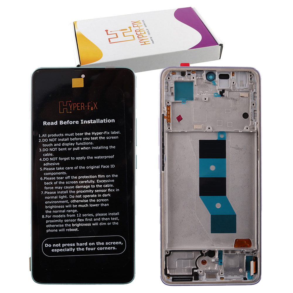 XIAOMI REDMI NOTE 14 5G ΟΘΟΝΗ + TOUCH SCREEN + LENS + FRAME HF-56001900O1700 PURPLE OLED HYPER-FIX SERVICE PACK