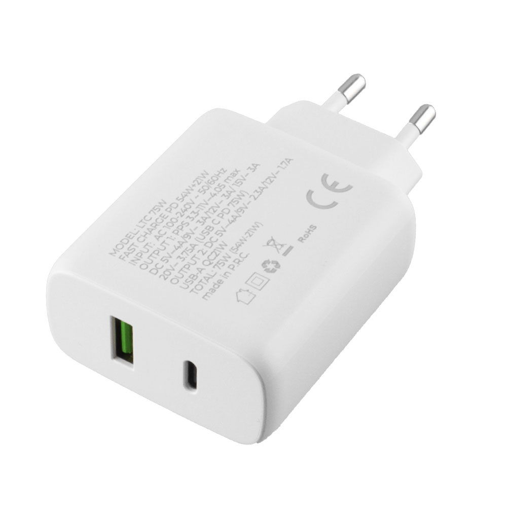 LIME TYPE C GAN PD 3.0 DUAL SUPER FAST TRAVEL LTC75W 4.0A PD 54W + USB QC 3.0 21W TOTAL 75W WHITE - Image 6