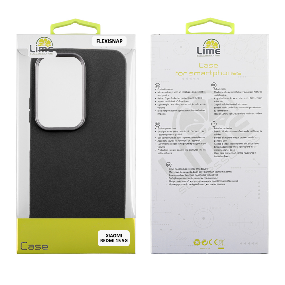 LIME ΘΗΚΗ XIAOMI REDMI 15 5G 6.9" FLEXISNAP TPU CAMERA GUARD BLACK - Image 2