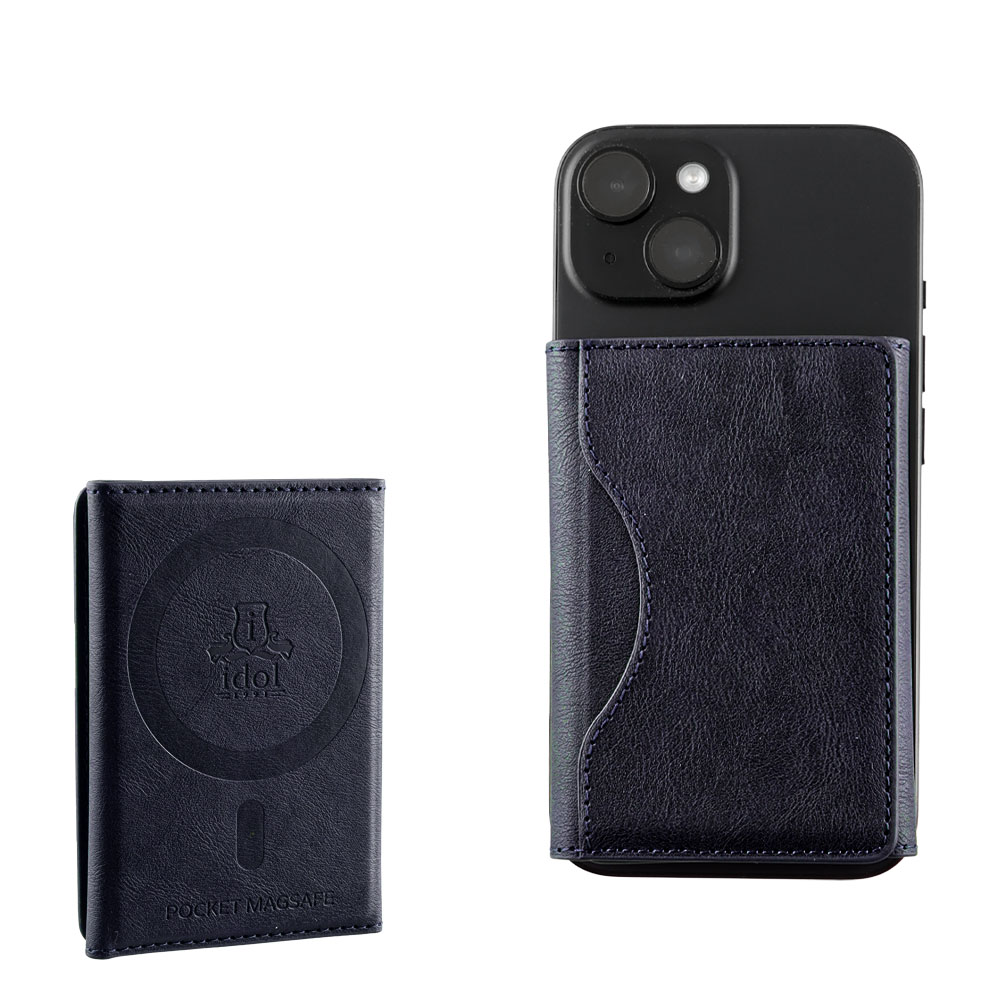 IDOL 1991 LEATHER POCKET MAGSAFE ANTI-RF CARD WALLET BLUE - Image 12