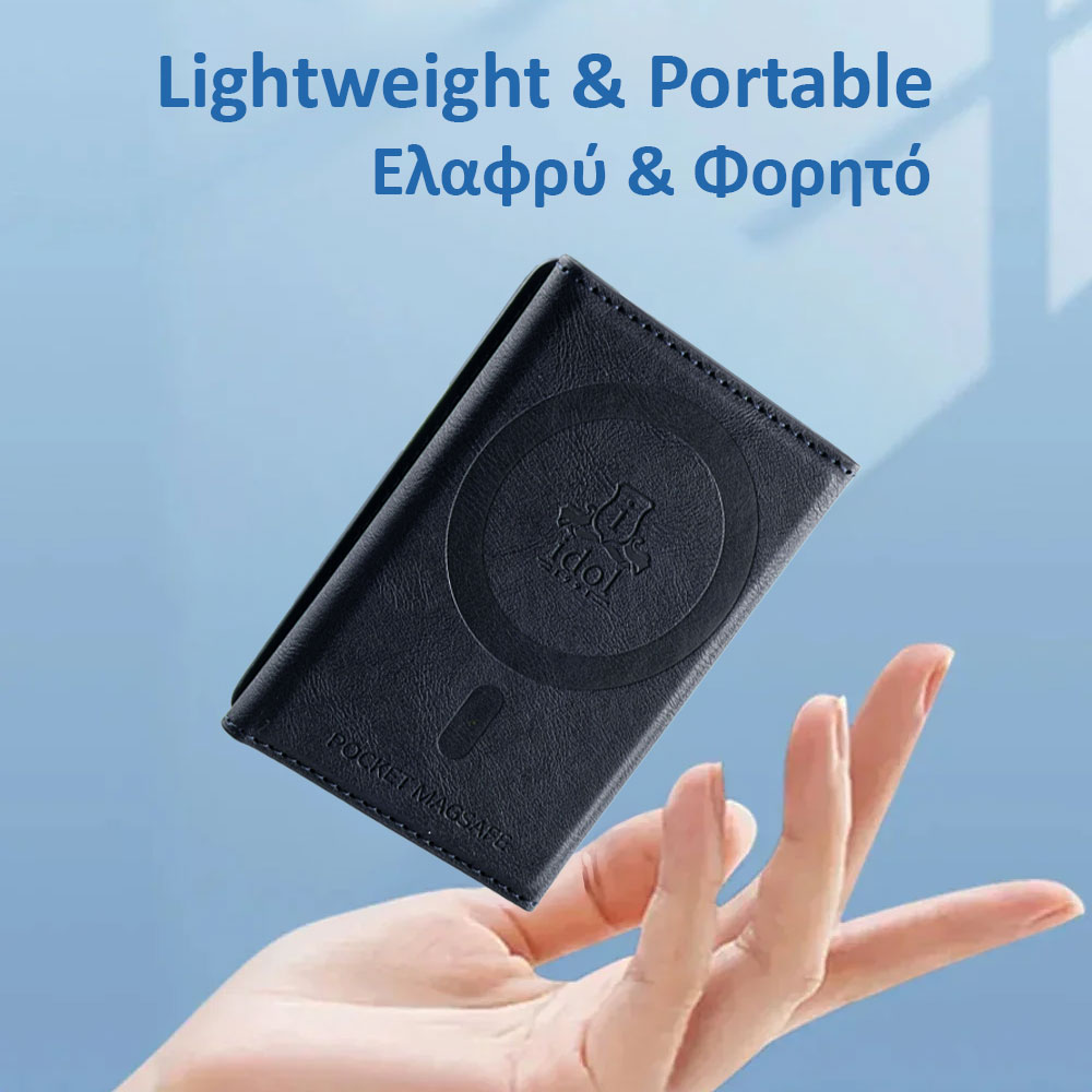 IDOL 1991 LEATHER POCKET MAGSAFE ANTI-RF CARD WALLET BLUE - Image 4