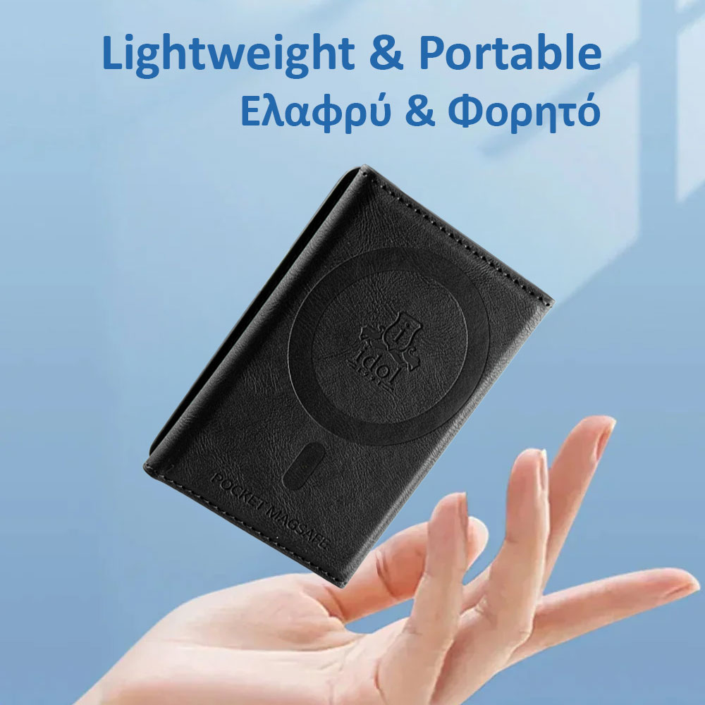 IDOL 1991 LEATHER POCKET MAGSAFE ANTI-RF CARD WALLET BLACK - Image 4