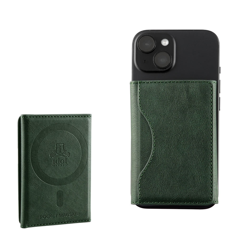 IDOL 1991 LEATHER POCKET MAGSAFE ANTI-RF CARD WALLET GREEN - Image 12