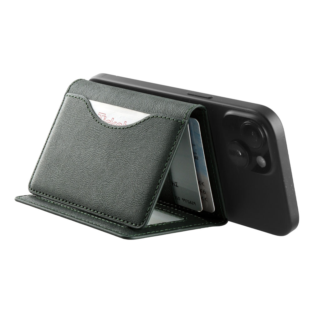 IDOL 1991 LEATHER POCKET MAGSAFE ANTI-RF CARD WALLET GREEN - Image 11