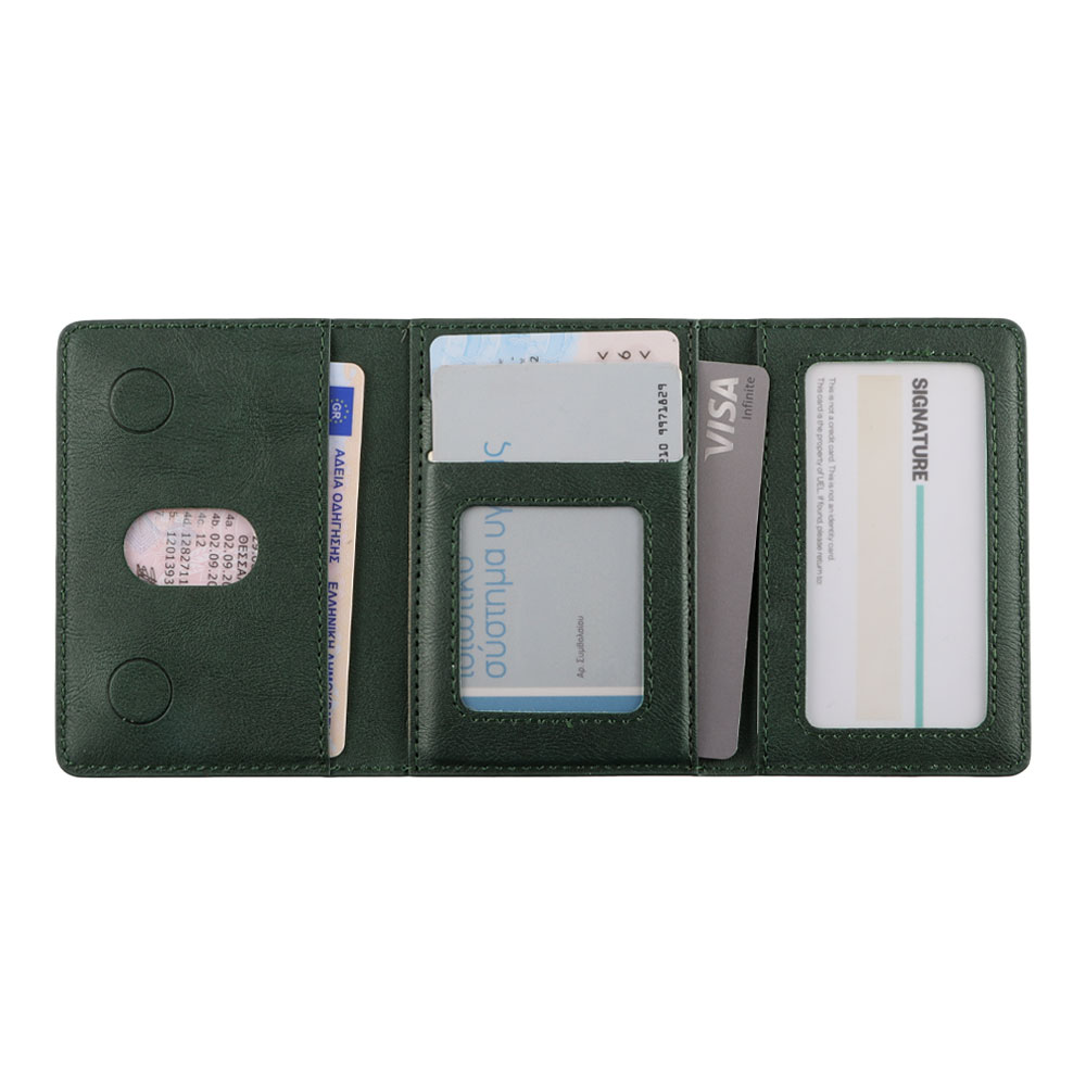IDOL 1991 LEATHER POCKET MAGSAFE ANTI-RF CARD WALLET GREEN - Image 7
