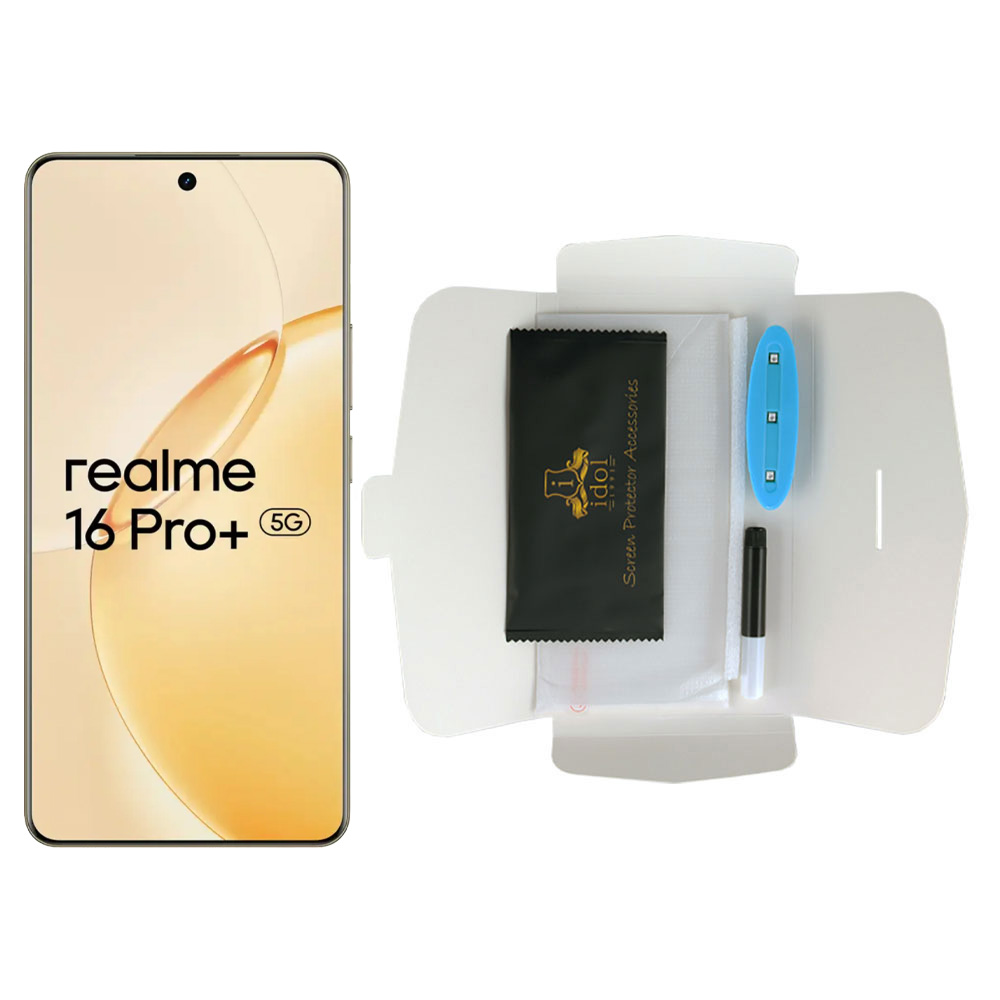 IDOL 1991 TEMPERED UV GLASS REALME 16 PRO PLUS 5G 6.8" 9H 0.20mm 10D SEMI WITH GLUE-TOOL FINGER UNLOCK FULL COVER TRANSPARENT - Image 5