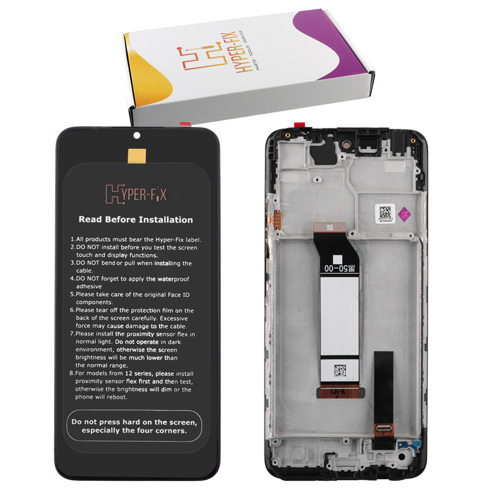 XIAOMI REDMI NOTE 10 5G/POCO M3 PRO 5G ΟΘΟΝΗ + TOUCH SCREEN + LENS + FRAME HF-560002K19P00 BLACK HYPER-FIX SERVICE PACK