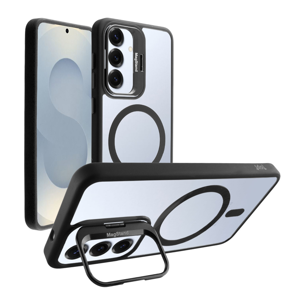 IDOL 1991 ΘΗΚΗ SAMSUNG S25 5G S931 6.2" MAGSTAND CLEAR TPU HYPER MAGSAFE CAMERA GUARD BLACK