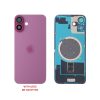 FOR IPHONE 16 PLUS BATTERY COVER + CAMERA LENS + METAL PLATE + MAGSAFE PINK
