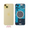 FOR IPHONE 15 PLUS BATTERY COVER + CAMERA LENS + METAL PLATE + MAGSAFE YELLOW