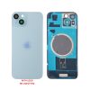 FOR IPHONE 15 BATTERY COVER + CAMERA LENS + METAL PLATE + MAGSAFE BLUE