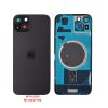FOR IPHONE 15 BATTERY COVER + CAMERA LENS + METAL PLATE + MAGSAFE BLACK
