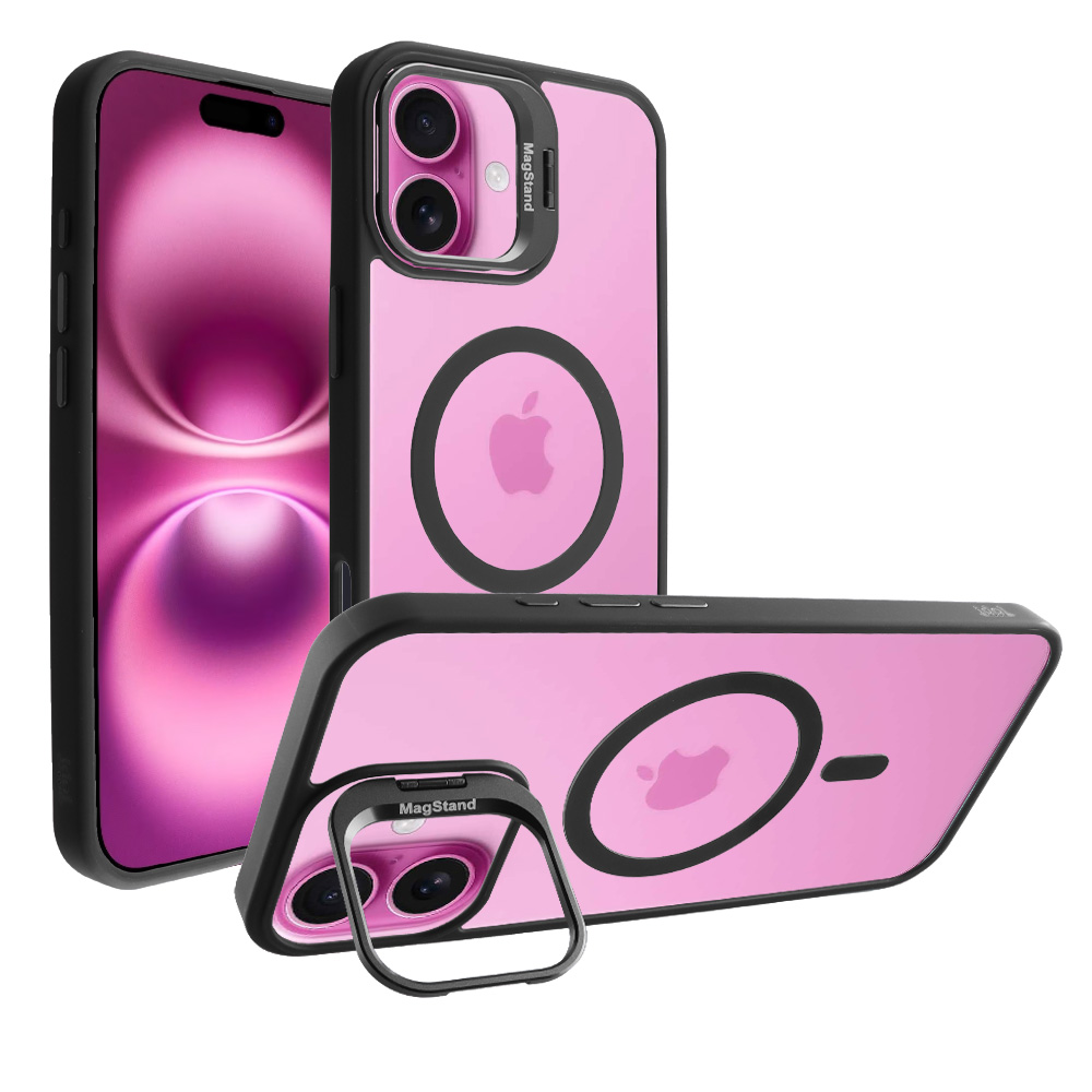 IDOL 1991 ΘΗΚΗ IPHONE 16 6.1" MAGSTAND CLEAR TPU HYPER MAGSAFE CAMERA GUARD BLACK