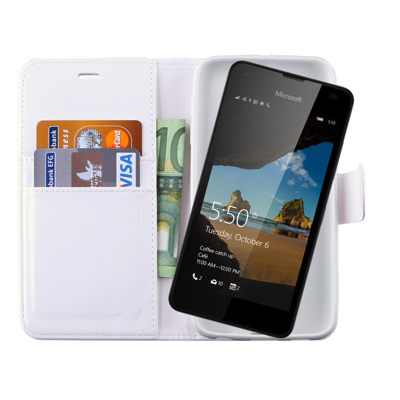 VOLTE-TEL ΘΗΚΗ MICROSOFT LUMIA 550 LEATHER-TPU BOOK STAND WHITE - Image 4