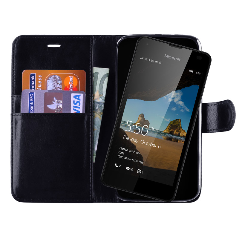 VOLTE-TEL ΘΗΚΗ MICROSOFT LUMIA 550 LEATHER-TPU BOOK STAND BLACK - Image 4