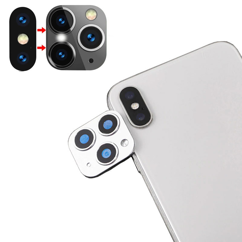 VOLTE-TEL CAMERA GLASS COVER IPHONE X/XS/XS MAX CONVERT TO IPHONE 11 PRO/11 PRO MAX 9H 0.30MM ΑLUMINIUM WITH FRAME WHITE - Image 6