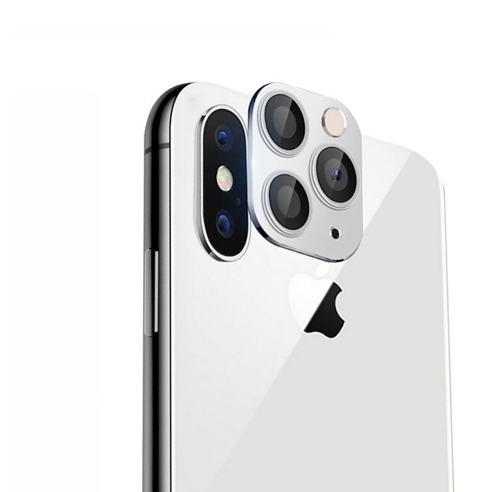 VOLTE-TEL CAMERA GLASS COVER IPHONE X/XS/XS MAX CONVERT TO IPHONE 11 PRO/11 PRO MAX 9H 0.30MM ΑLUMINIUM WITH FRAME WHITE - Image 5