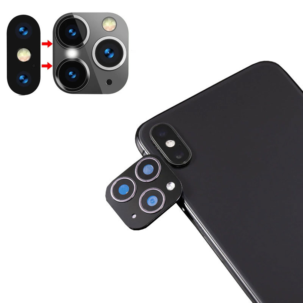 VOLTE-TEL CAMERA GLASS COVER IPHONE X/XS/XS MAX CONVERT TO IPHONE 11 PRO/11 PRO MAX 9H 0.30MM ΑLUMINIUM WITH FRAME BLACK - Image 5