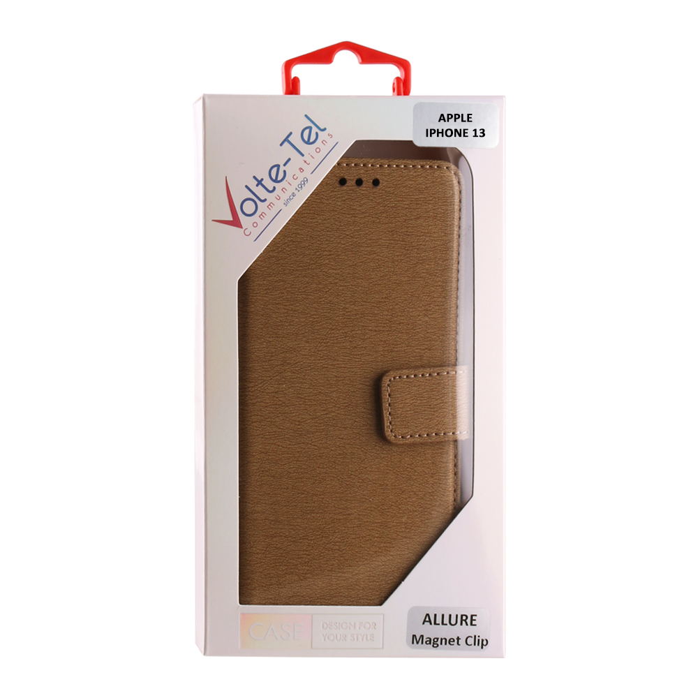 VOLTE-TEL ALLURE ΘΗΚΗ IPHONE 13 6.1in MAGNET BOOK STAND CLIP GOLD - Image 2