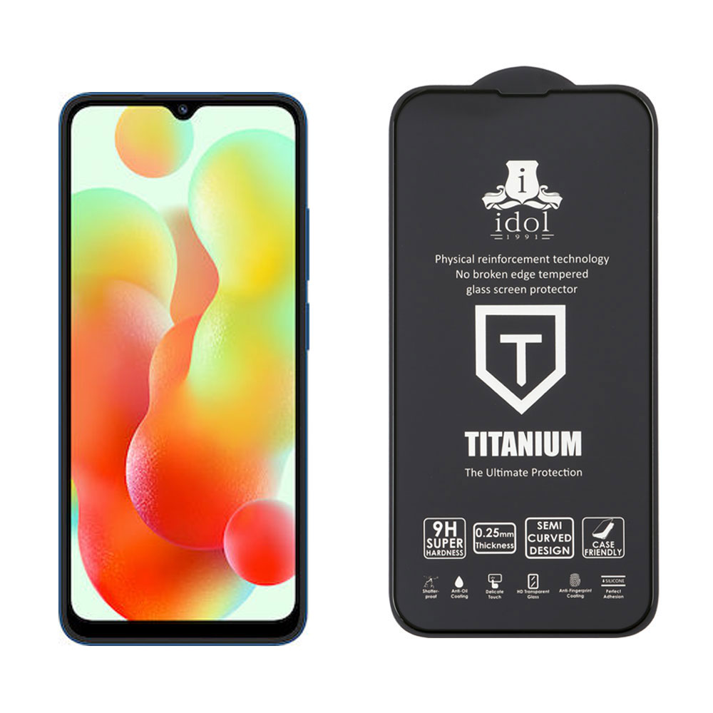 IDOL 1991 TITANIUM TEMPERED GLASS XIAOMI REDMI 12C 6.71in 9H 0.25mm SEMI CURVED FULL GLUE BLACK - Image 5