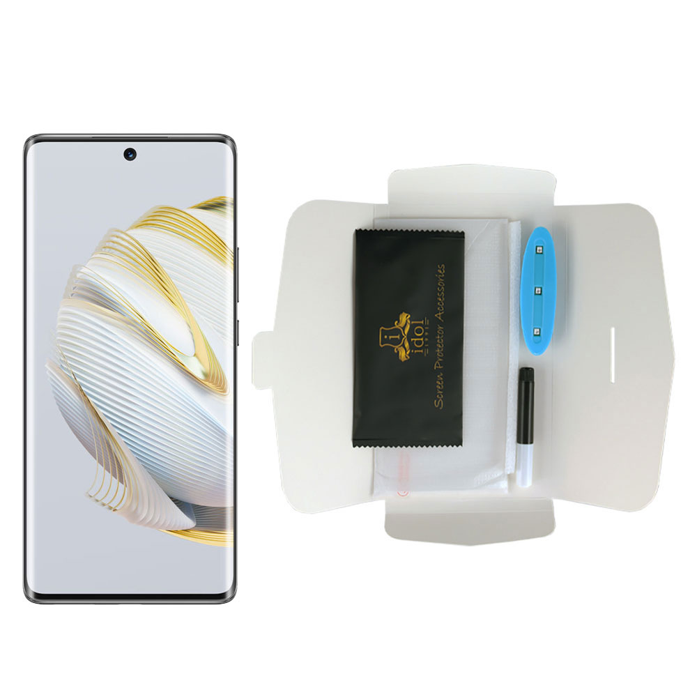 IDOL 1991 UV TEMPERED GLASS HUAWEI NOVA 10 6.67in 9H 0.20mm 10D SEMI WITH GLUE-TOOL FINGER UNLOCK FULL COVER TRANSPARENT - Image 5