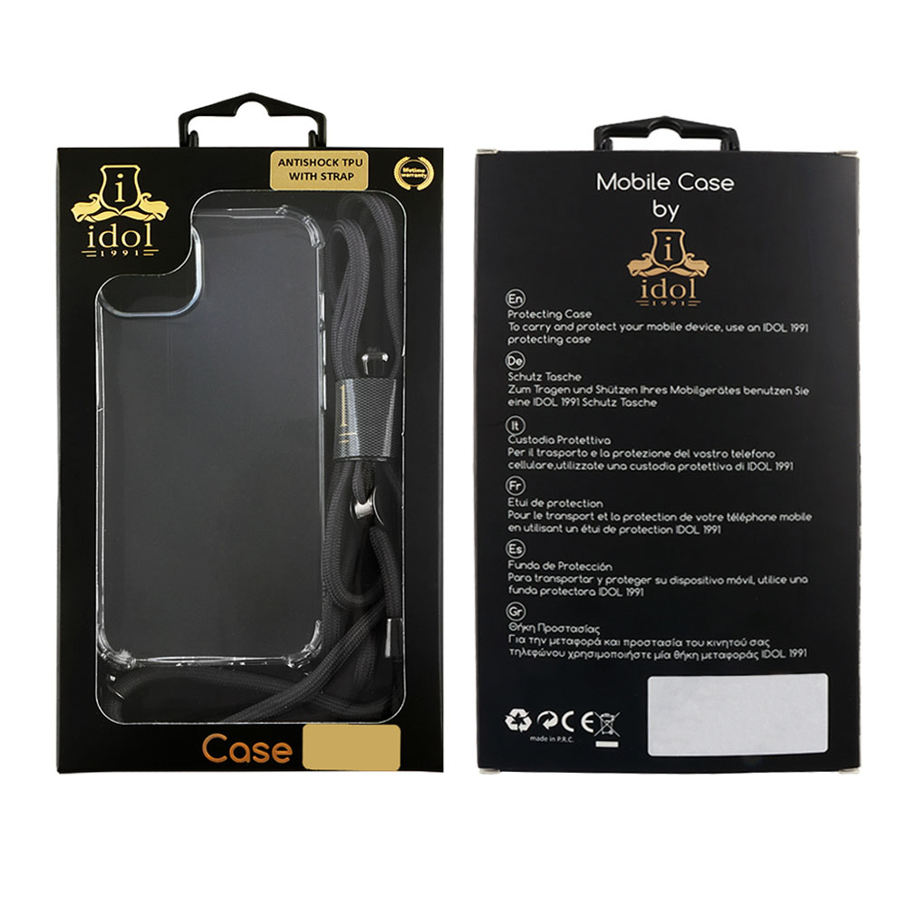 IDOL 1991 ANTISHOCK AIR TPU ΘΗΚΗ IPHONE 15 6.1in WITH STRAP CAMERA GUARD ΔΙΑΦΑΝΗ - Image 2