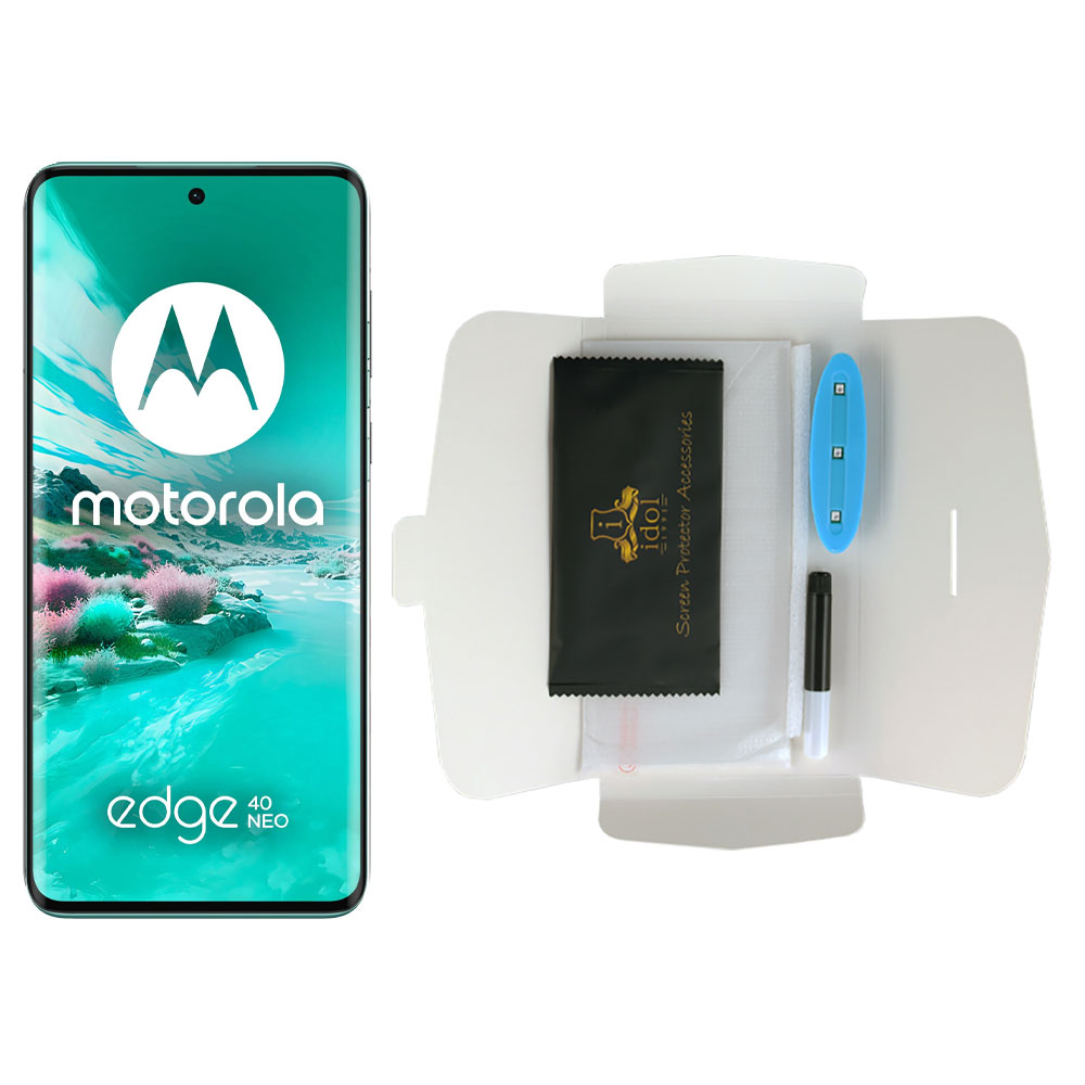 IDOL 1991 UV TEMPERED GLASS MOTOROLA EDGE 40 6.55in 9H 0.20mm 10D SEMI WITH GLUE-TOOL FINGER UNLOCK FULL COVER TRANSPARENT - Image 5