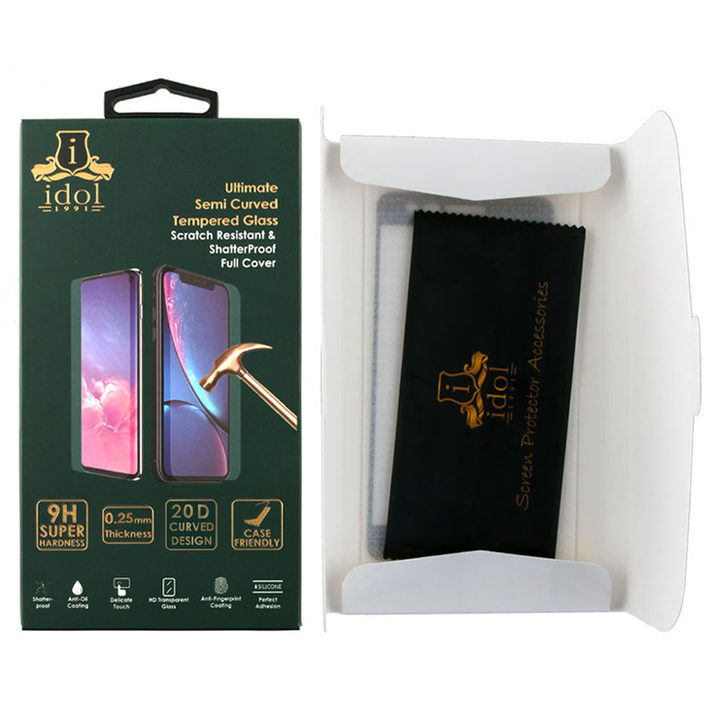 IDOL 1991 TEMPERED GLASS XIAOMI REDMI NOTE 9/REDMI NOTE 9T 5G 6.53" 9H 0.30mm 20D FULL GLUE SEMI CURVED BLACK - Image 3