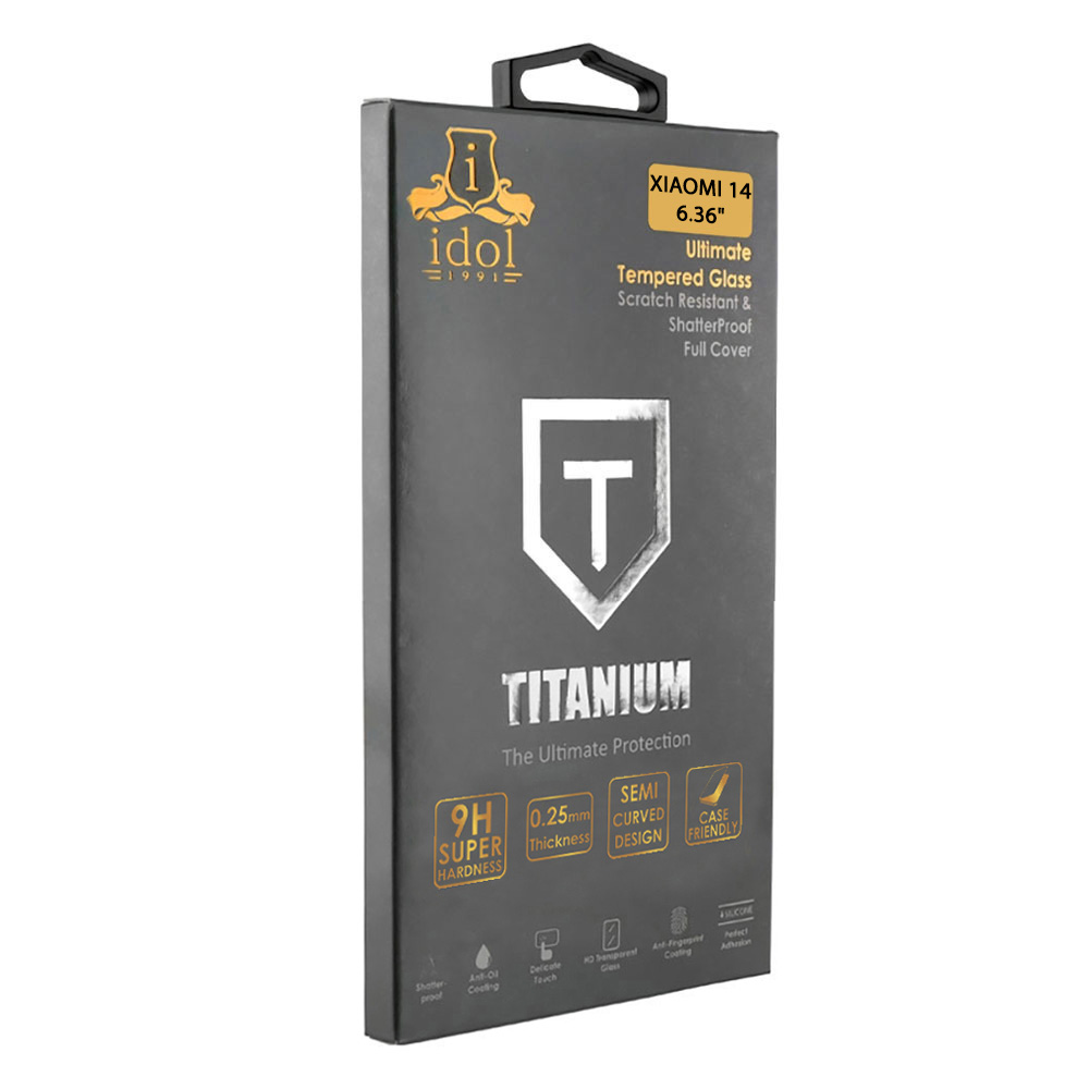 IDOL 1991 TITANIUM TEMPERED GLASS XIAOMI 14 6.36in 9H 0.25mm SEMI CURVED FULL GLUE BLACK - Image 2