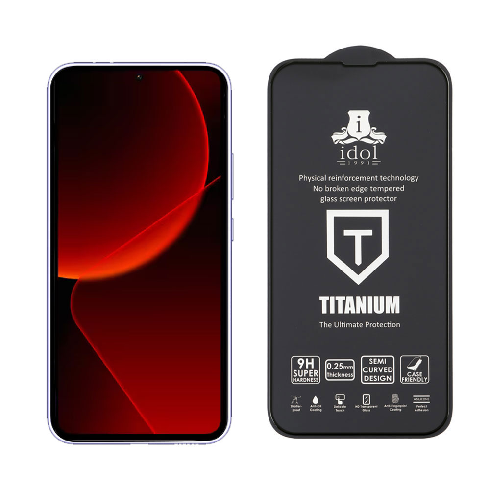 IDOL 1991 TITANIUM TEMPERED GLASS XIAOMI REDMI NOTE 13 PRO 5G 9H 0.25mm SEMI CURVED FINGER UNLOCK FULL GLUE BLACK - Image 5