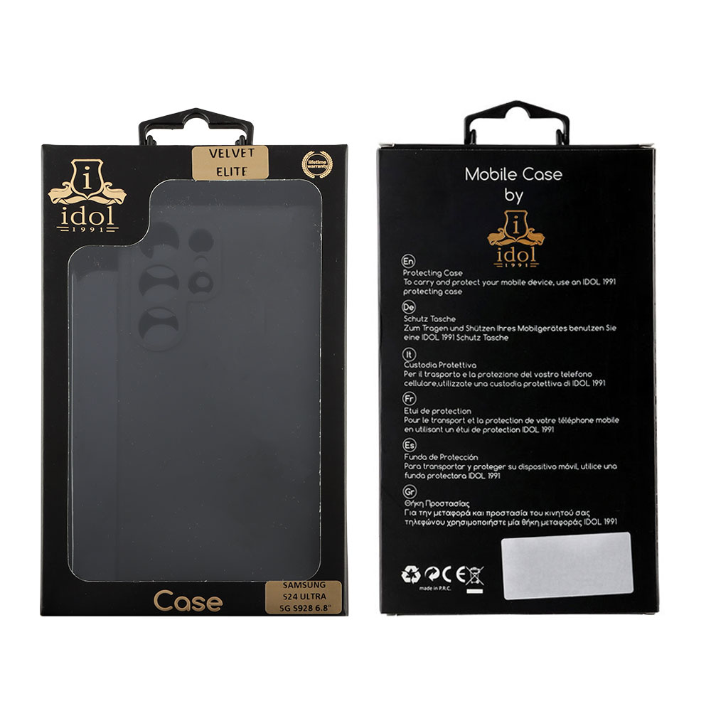 IDOL 1991 VELVET ELITE TPU ΘΗΚΗ SAMSUNG S24 ULTRA 5G S928 6.8in 4 SIDE FULL CAMERA PROTECTION BLACK - Image 2