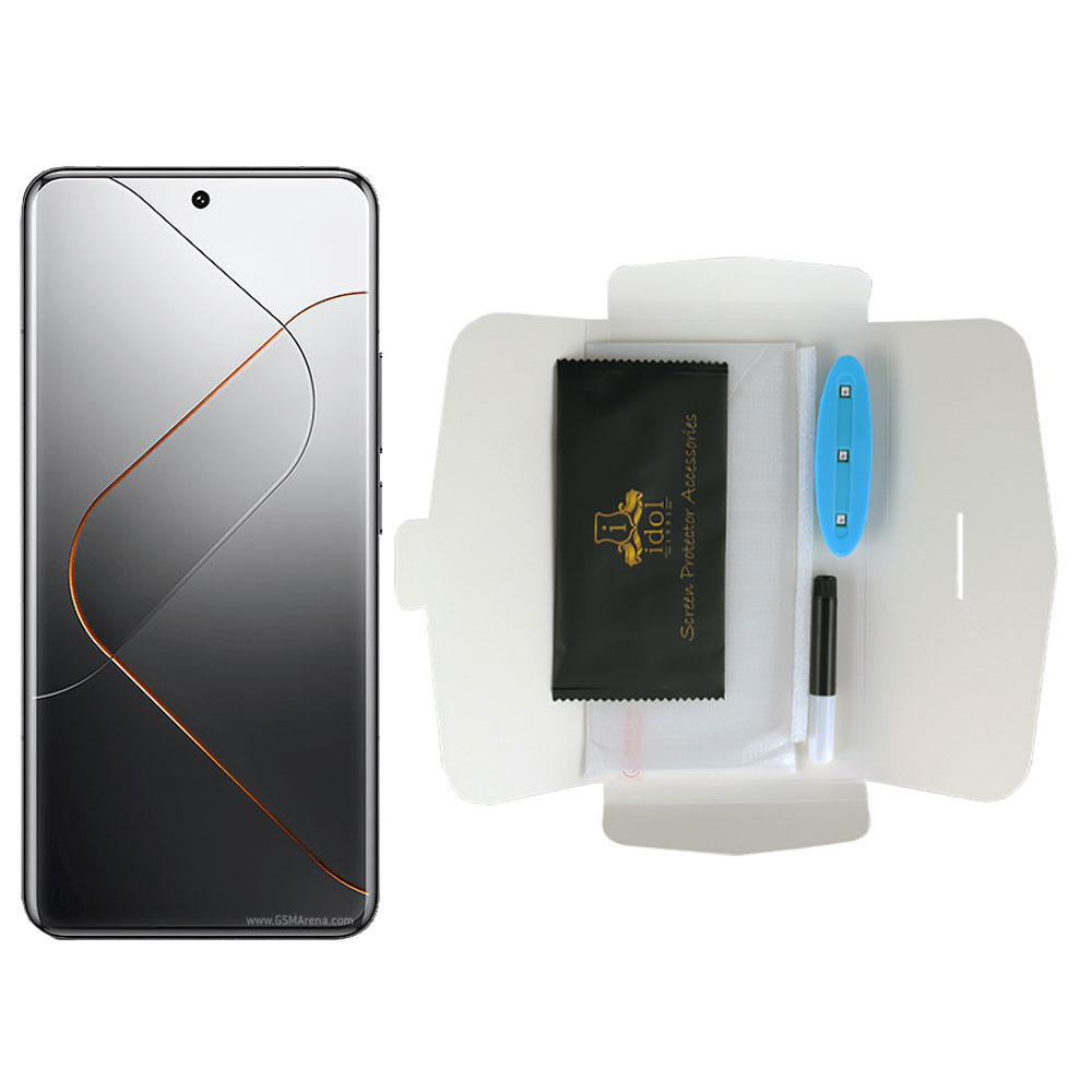 IDOL 1991 UV TEMPERED GLASS XIAOMI 14 PRO 5G 6.73in 9H 0.20mm 10D SEMI WITH GLUE-TOOL FINGER UNLOCK FULL COVER TRANSPARENT - Image 5