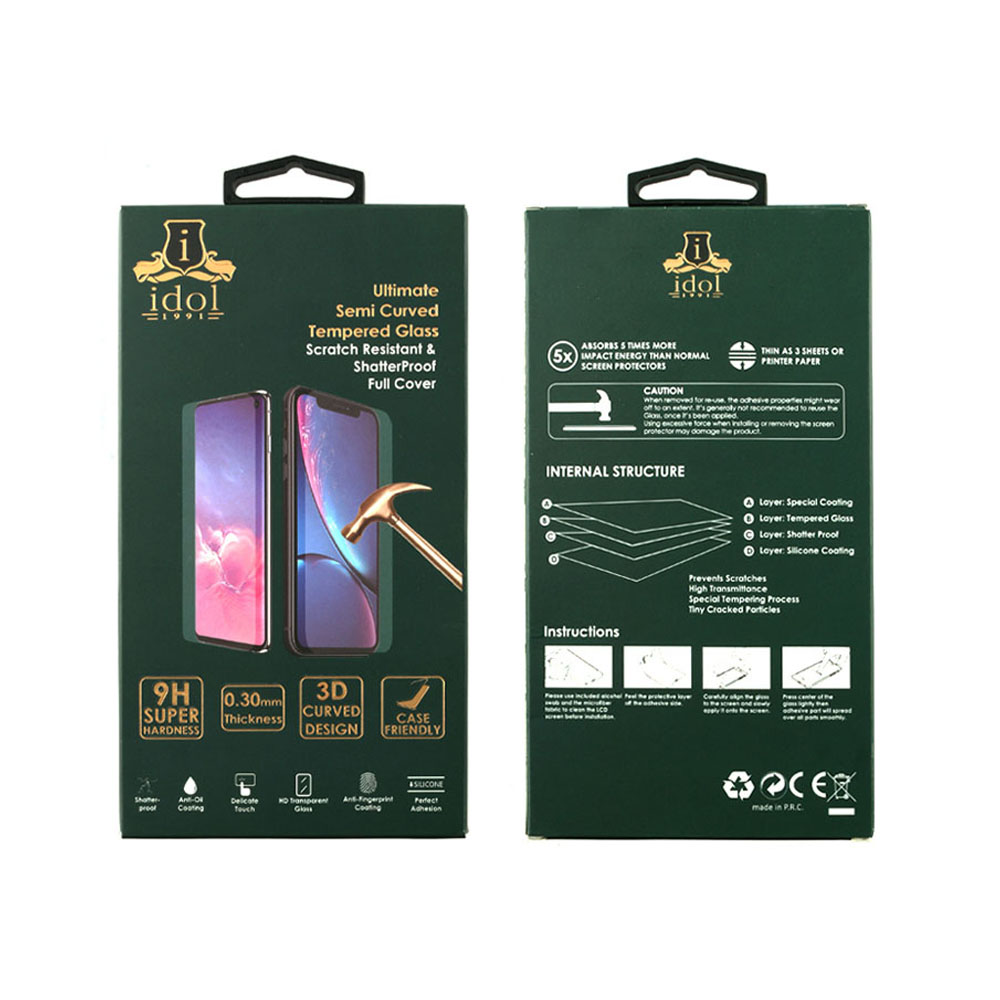 IDOL 1991 GLAMOUR TEMPERED GLASS XIAOMI 14 PRO 5G 6.73in 9H 0.30mm FULL COVER 3D EDGE GLUE FINGER UNLOCK BLACK - Image 2