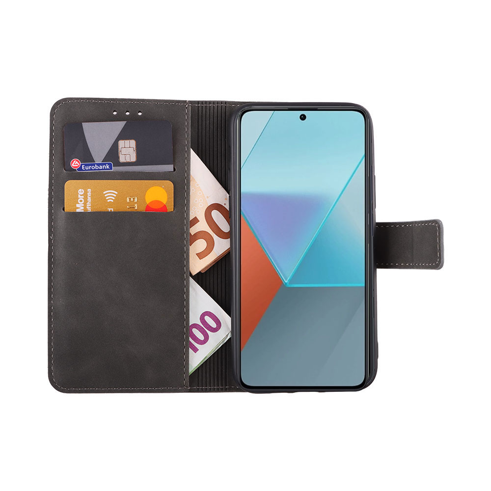LIME ESSENTIAL ΘΗΚΗ XIAOMI REDMI NOTE 13 5G 6.67in MAGNET BOOK STAND CLIP GREY - Image 5