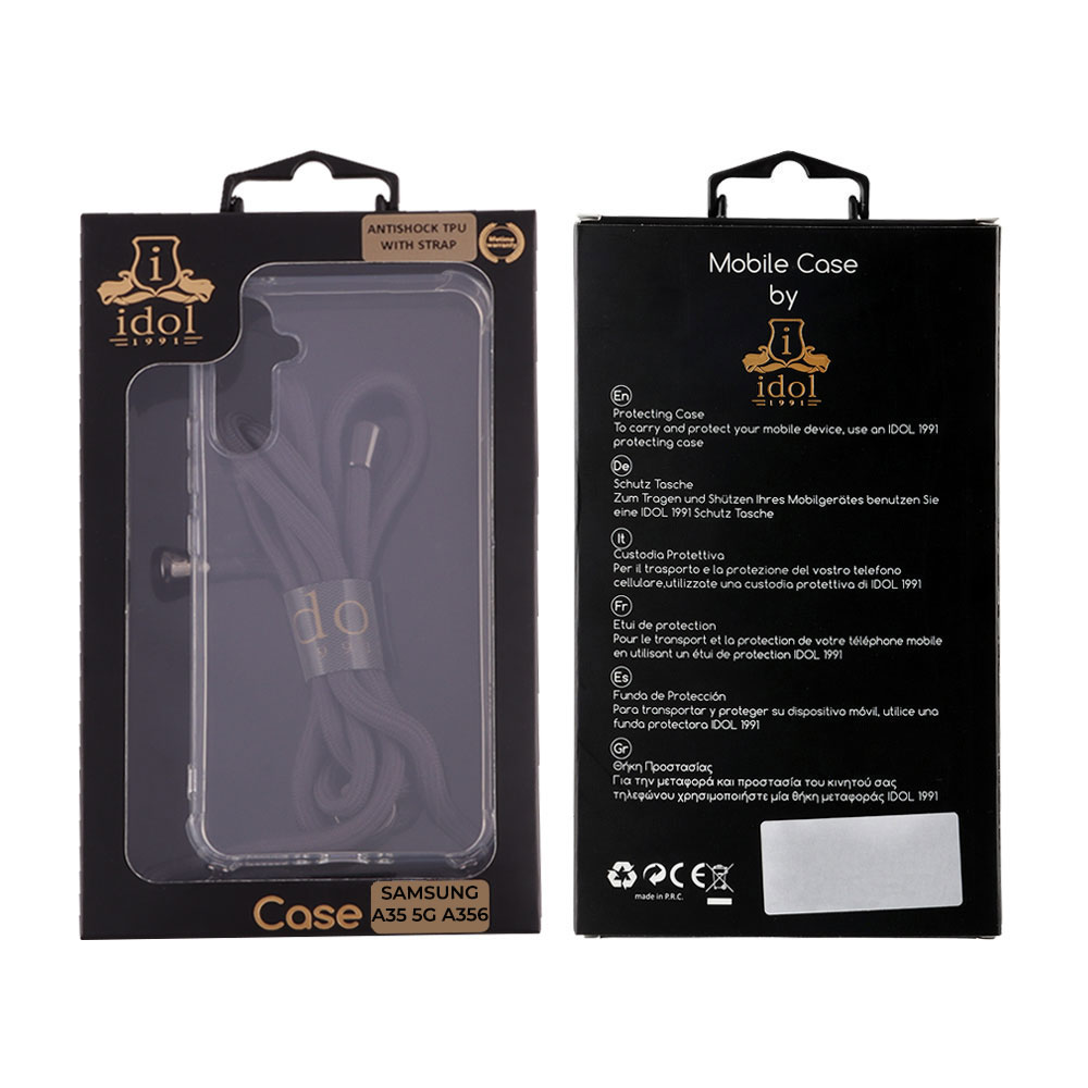 IDOL 1991 ANTISHOCK AIR TPU ΘΗΚΗ SAMSUNG A35 5G A356 6.6in WITH STRAP FULL CAMERA PROTECTION ΔΙΑΦΑΝΗ - Image 2