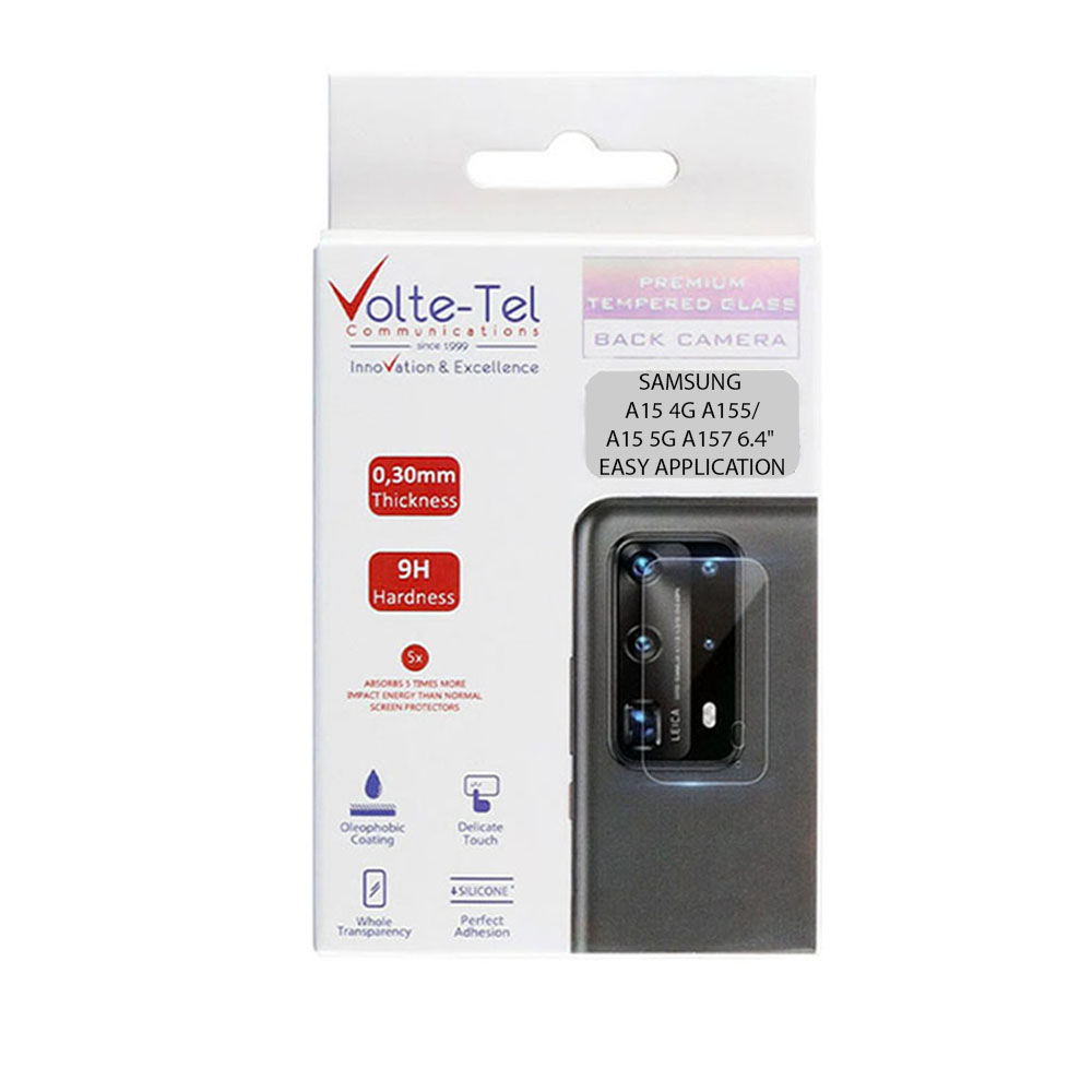 VOLTE-TEL CAMERA GLASS COVER SAMSUNG A15 4G A155/A15 5G A157 6.4in 9H 0.30MM EASY APPLICATION GOLD - Image 2