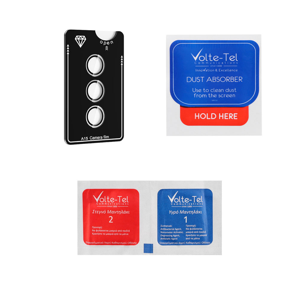 VOLTE-TEL CAMERA GLASS COVER SAMSUNG A15 4G A155/A15 5G A157 6.4in 9H 0.30MM EASY APPLICATION SILVER - Image 3