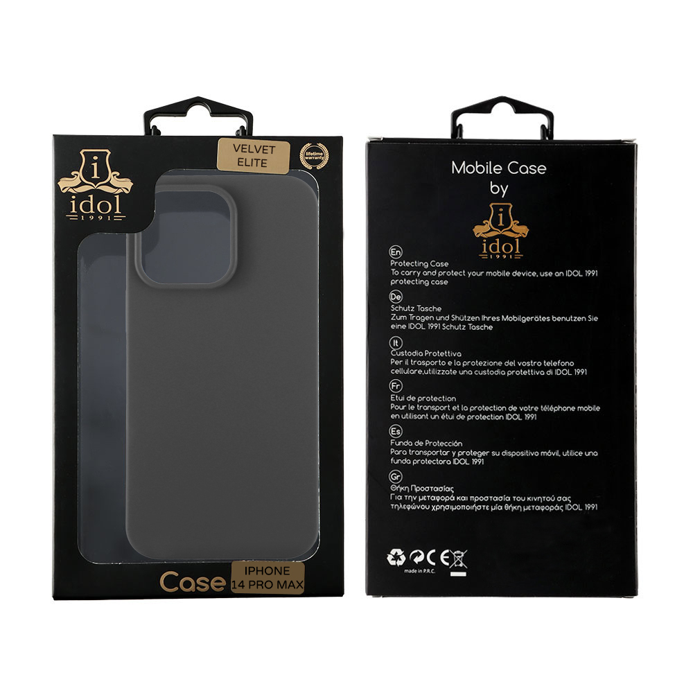IDOL 1991 VELVET ELITE TPU ΘΗΚΗ IPHONE 14 PRO MAX 6.7in 4 SIDE CAMERA GUARD GRAPHITE - Image 2