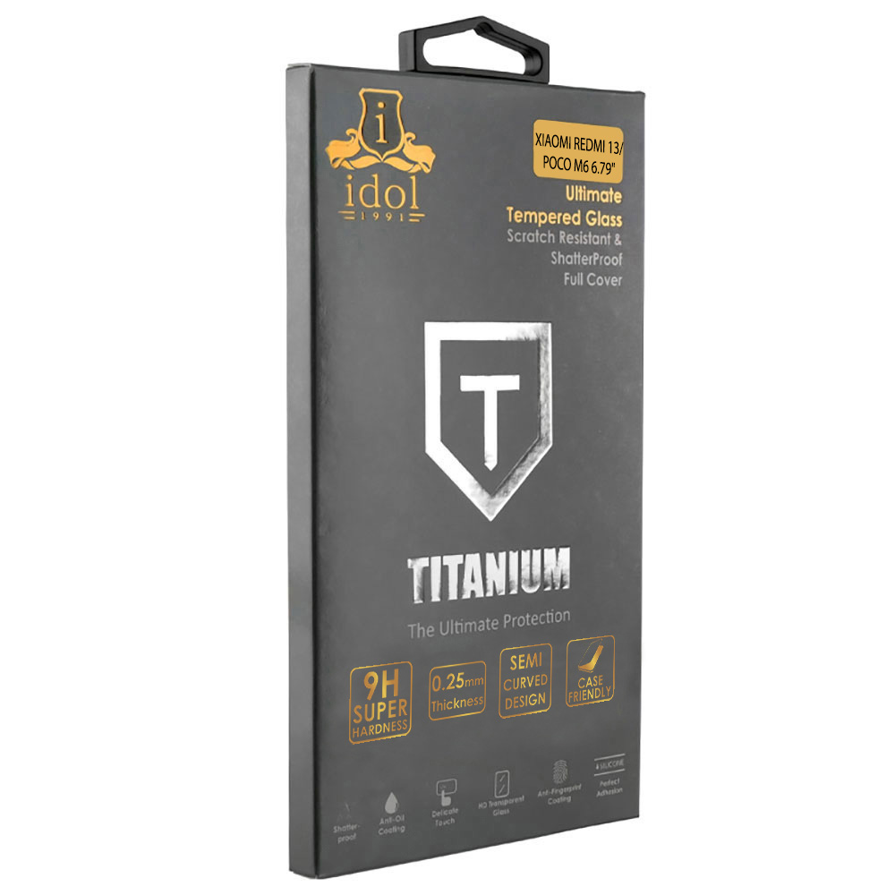 IDOL 1991 TITANIUM TEMPERED GLASS XIAOMI REDMI 13 4G/POCO M6 4G 6.79in 9H 0.25mm SEMI CURVED FULL GLUE BLACK - Image 2