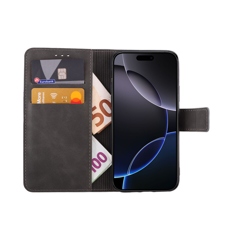 LIME ESSENTIAL ΘΗΚΗ IPHONE 16 PRO MAX 6.9in MAGNET BOOK STAND CLIP GREY - Image 5