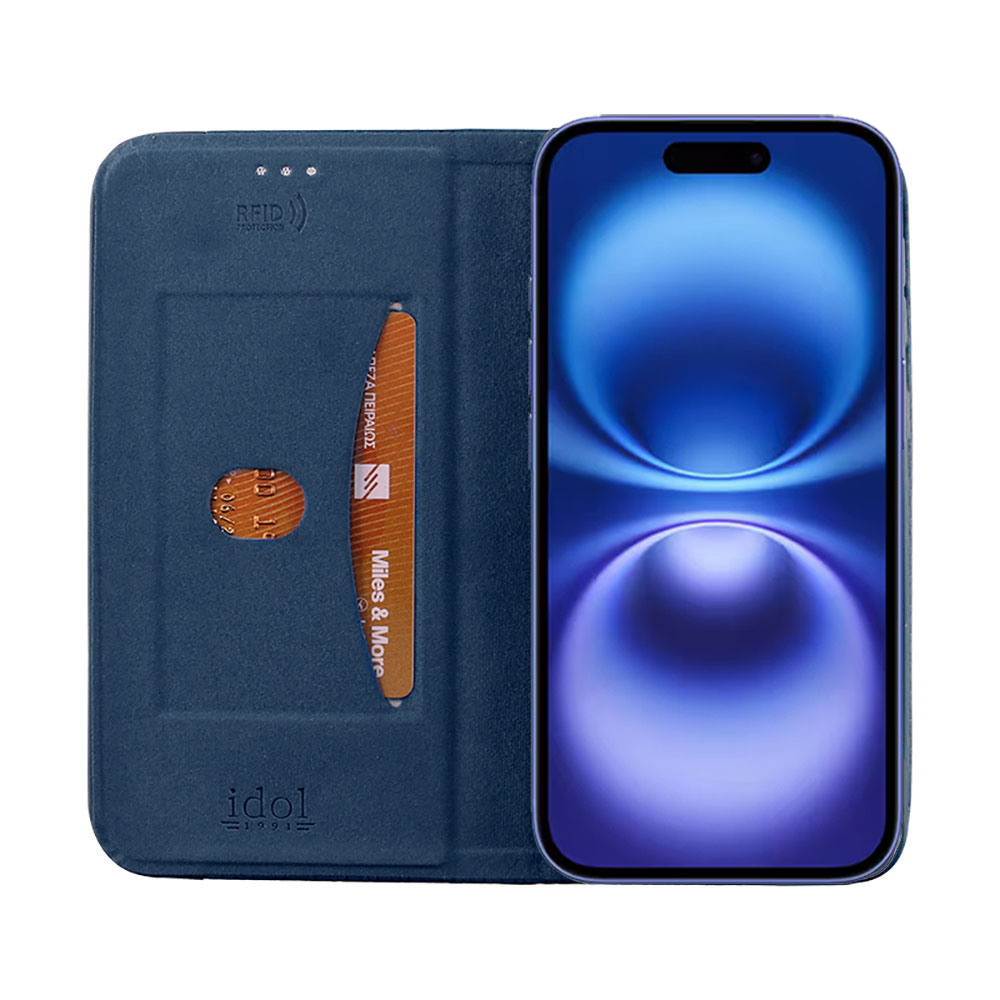 IDOL 1991 ELITE ΘΗΚΗ IPHONE 16 PLUS 6.7in ANTI-RFID BOOK STAND BLUE - Image 7