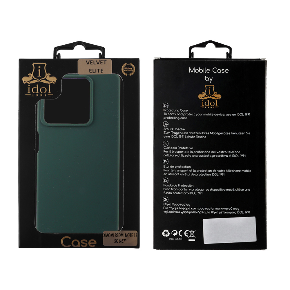 IDOL 1991 VELVET ELITE TPU ΘΗΚΗ XIAOMI REDMI NOTE 13 5G 6.67in 4 SIDE CAMERA GUARD DARK GREEN - Image 2