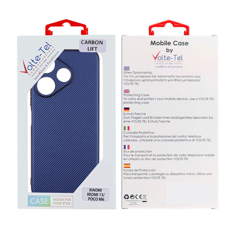 VOLTE-TEL CARBON LIFT ΘΗΚΗ XIAOMI REDMI 13/ POCO M6 4G 6,79in FULL CAMERA PROTECTION BLUE - Image 2