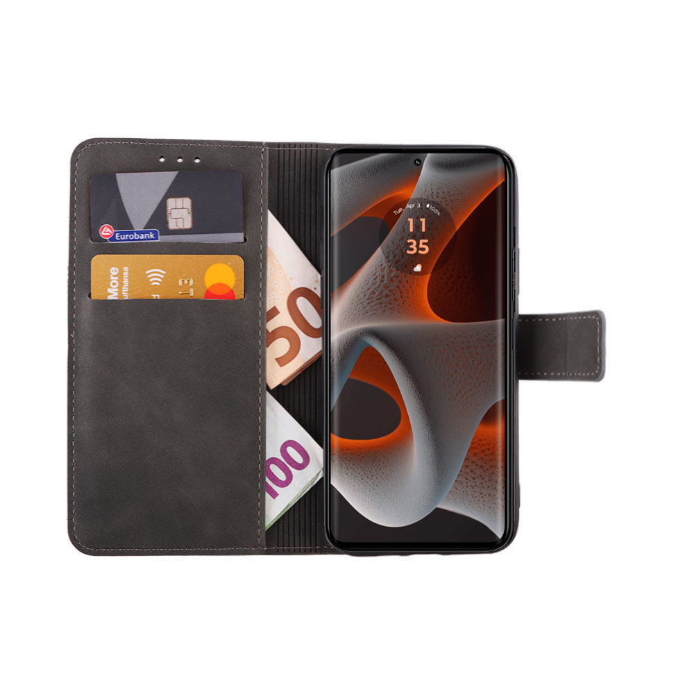 LIME ESSENTIAL ΘΗΚΗ MOTOROLA MOTO EDGE 50 PRO XT2403-2 6.7in MAGNET BOOK STAND CLIP GREY - Image 5