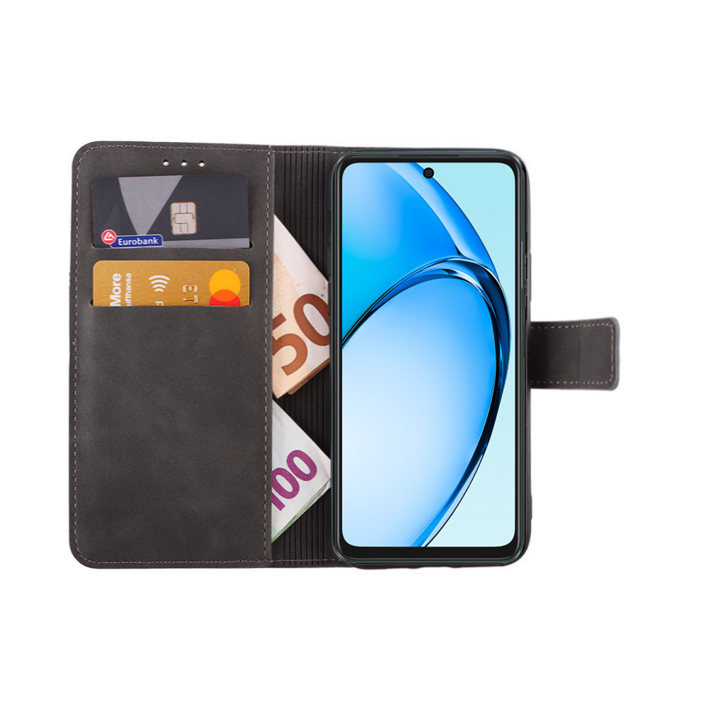 LIME ESSENTIAL ΘΗΚΗ OPPO A60 4G 6.67in MAGNET BOOK STAND CLIP GREY - Image 5