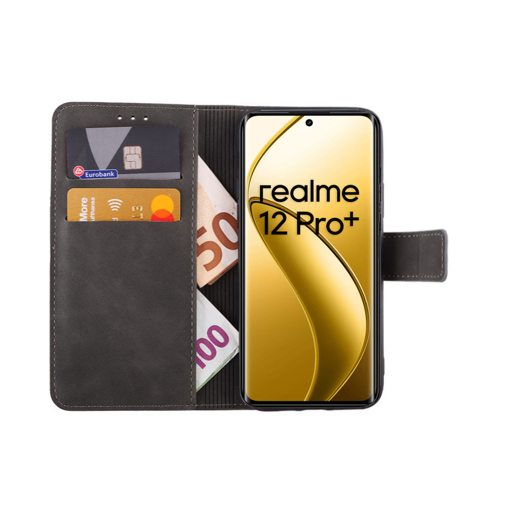 LIME ESSENTIAL ΘΗΚΗ REALME 12 PRO 5G/REALME 12 PRO PLUS 5G 6.7in MAGNET BOOK STAND CLIP GREY - Image 5