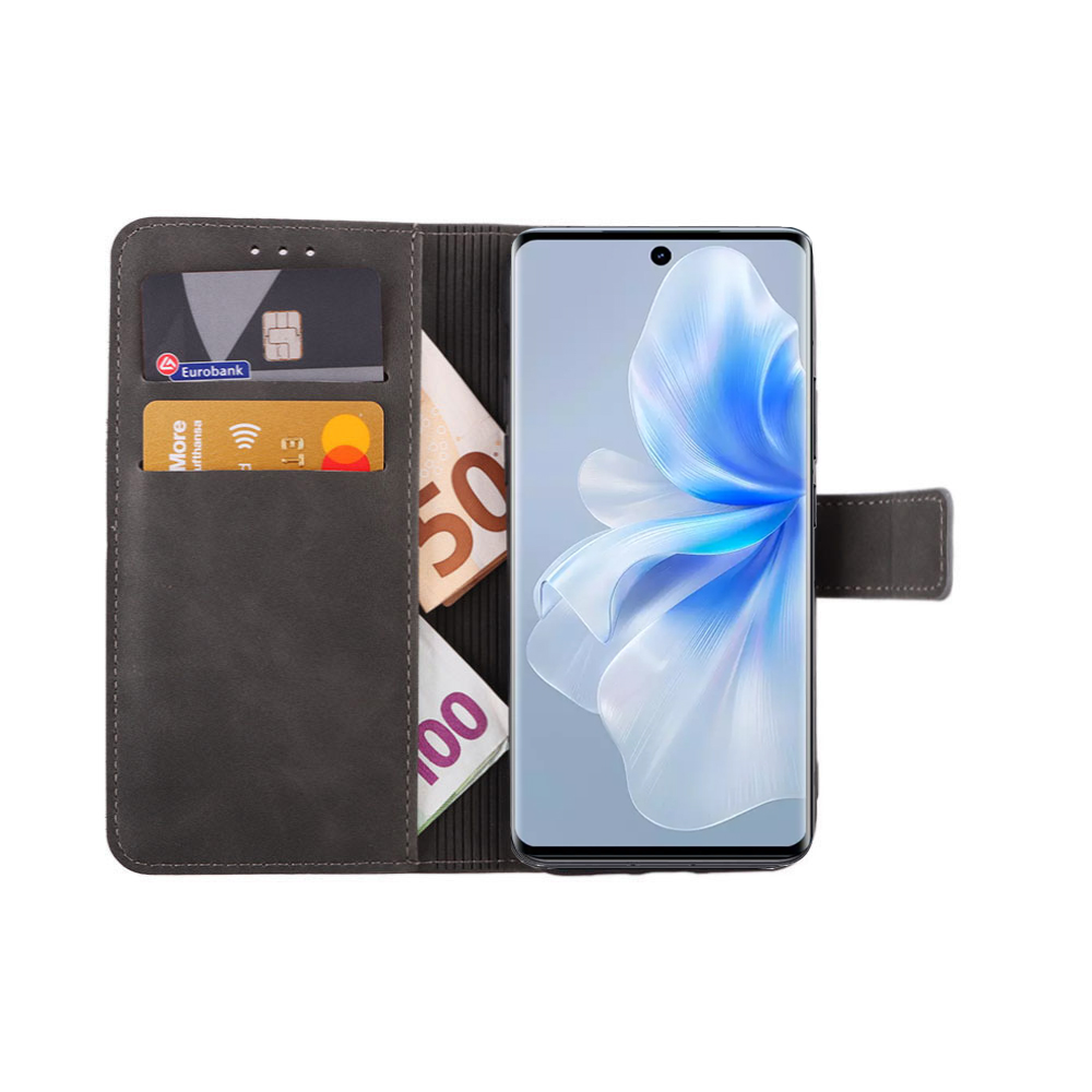 LIME ESSENTIAL ΘΗΚΗ VIVO V30 5G 6.78in MAGNET BOOK STAND CLIP GREY - Image 5