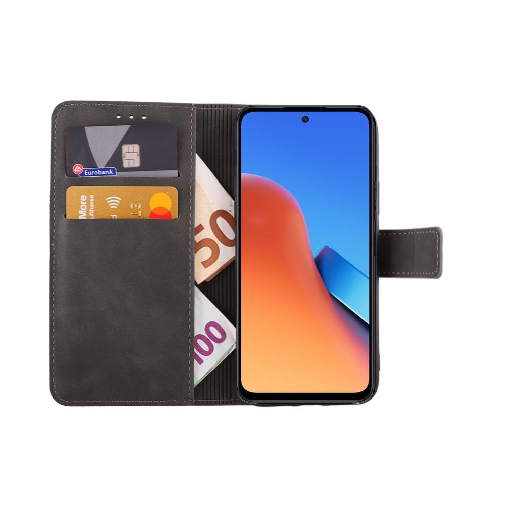 LIME ESSENTIAL ΘΗΚΗ XIAOMI REDMI 12 4G/5G 6.79in MAGNET BOOK STAND CLIP GREY - Image 5