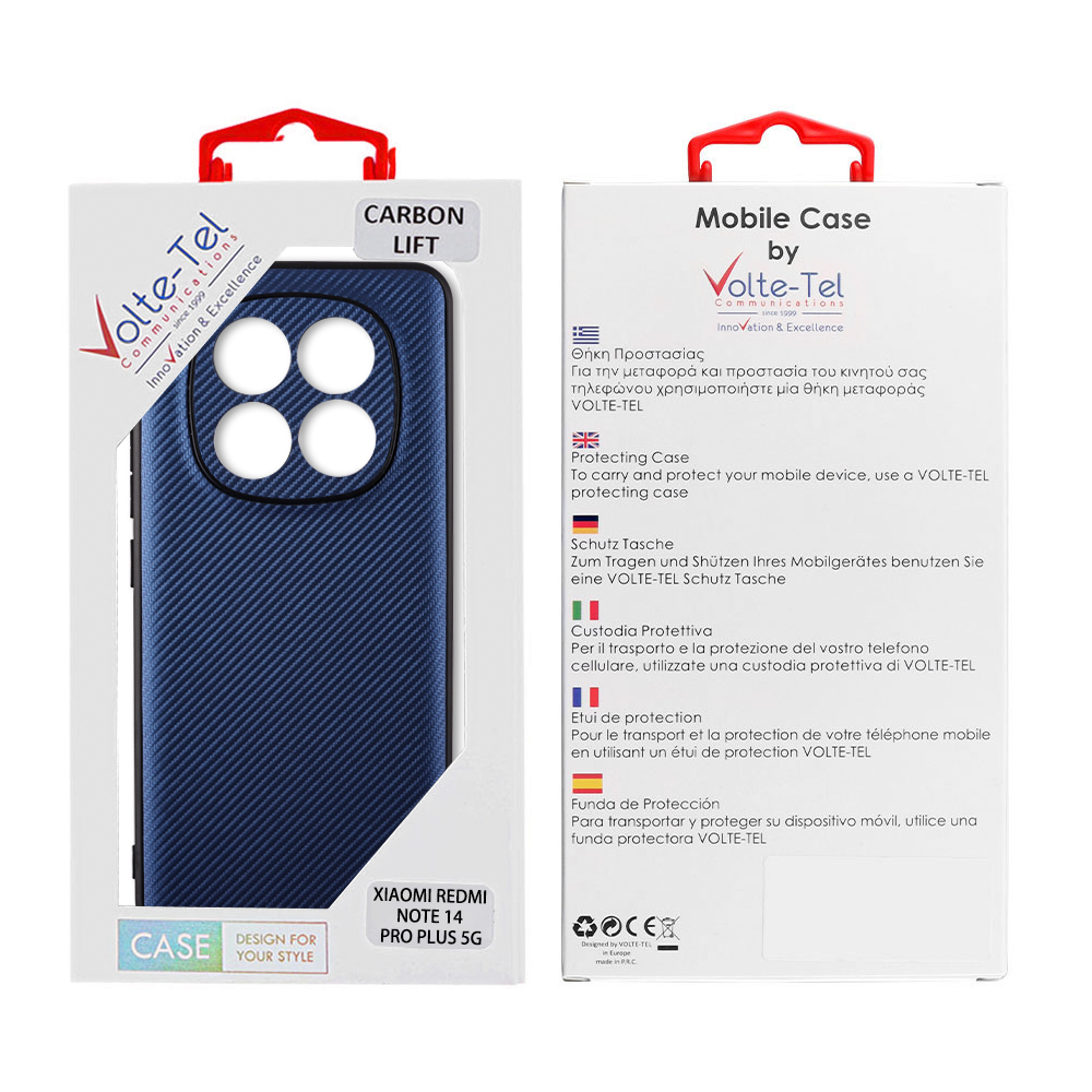 VOLTE-TEL CARBON LIFT ΘΗΚΗ XIAOMI REDMI NOTE 14 PRO PLUS 5G 6.67in FULL CAMERA PROTECTION BLUE - Image 2