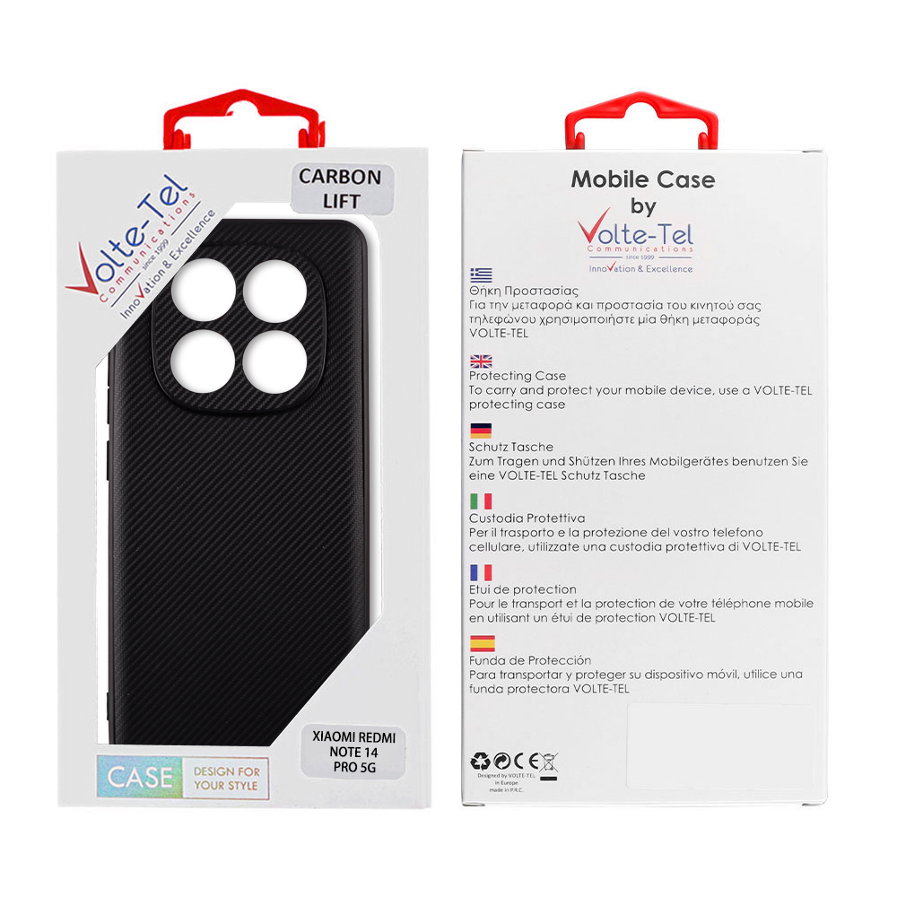 VOLTE-TEL CARBON LIFT ΘΗΚΗ XIAOMI REDMI NOTE 14 PRO 5G/POCO X7 6.67in FULL CAMERA PROTECTION BLACK - Image 2